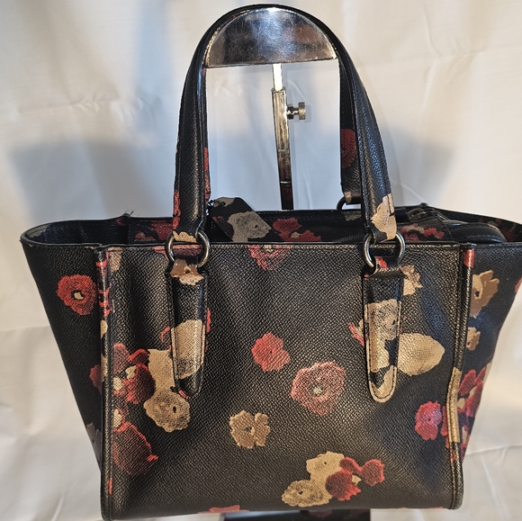 Authentic Coach Mini Crosby Floral Printed Leather Satchel Bag (33856)-rare - Picture 9 of 11